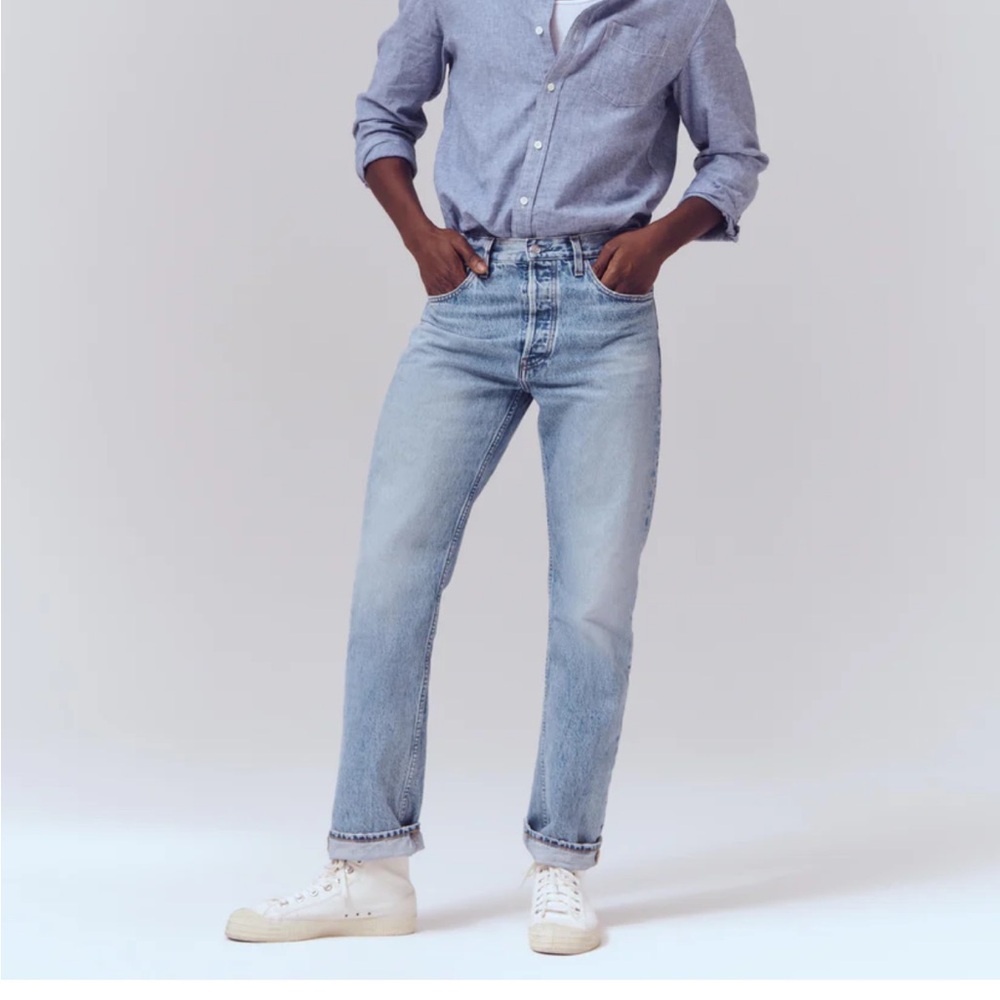 NWT Alex Mill Sz 35 AM original 5 pocket men’s denim in vintage light indigo - Picture 9 of 9